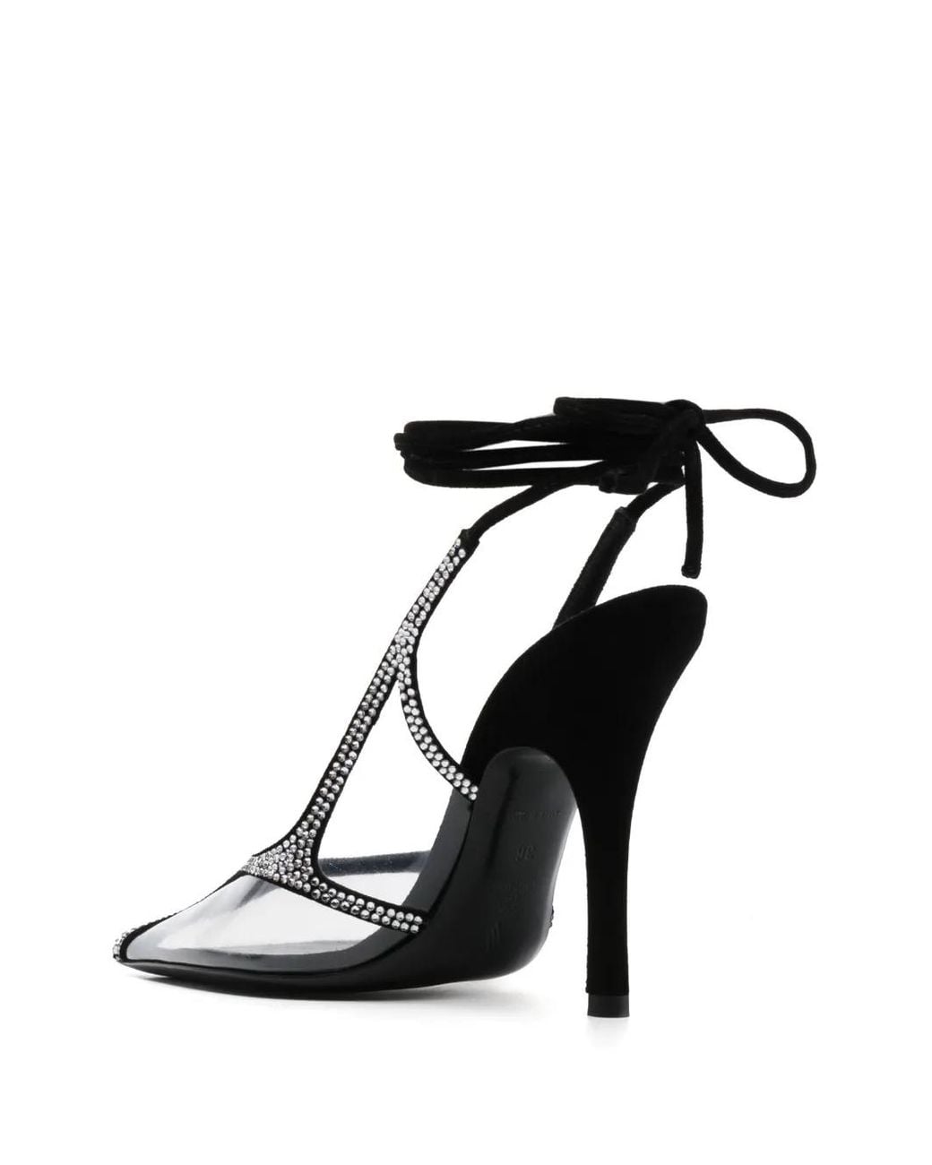 The Attico Black Venus Chrome Slingback Pumps