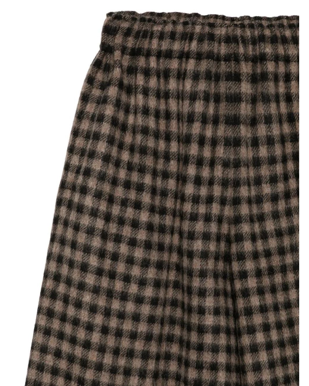 Daniela Gregis Gray Check Wool Trousers