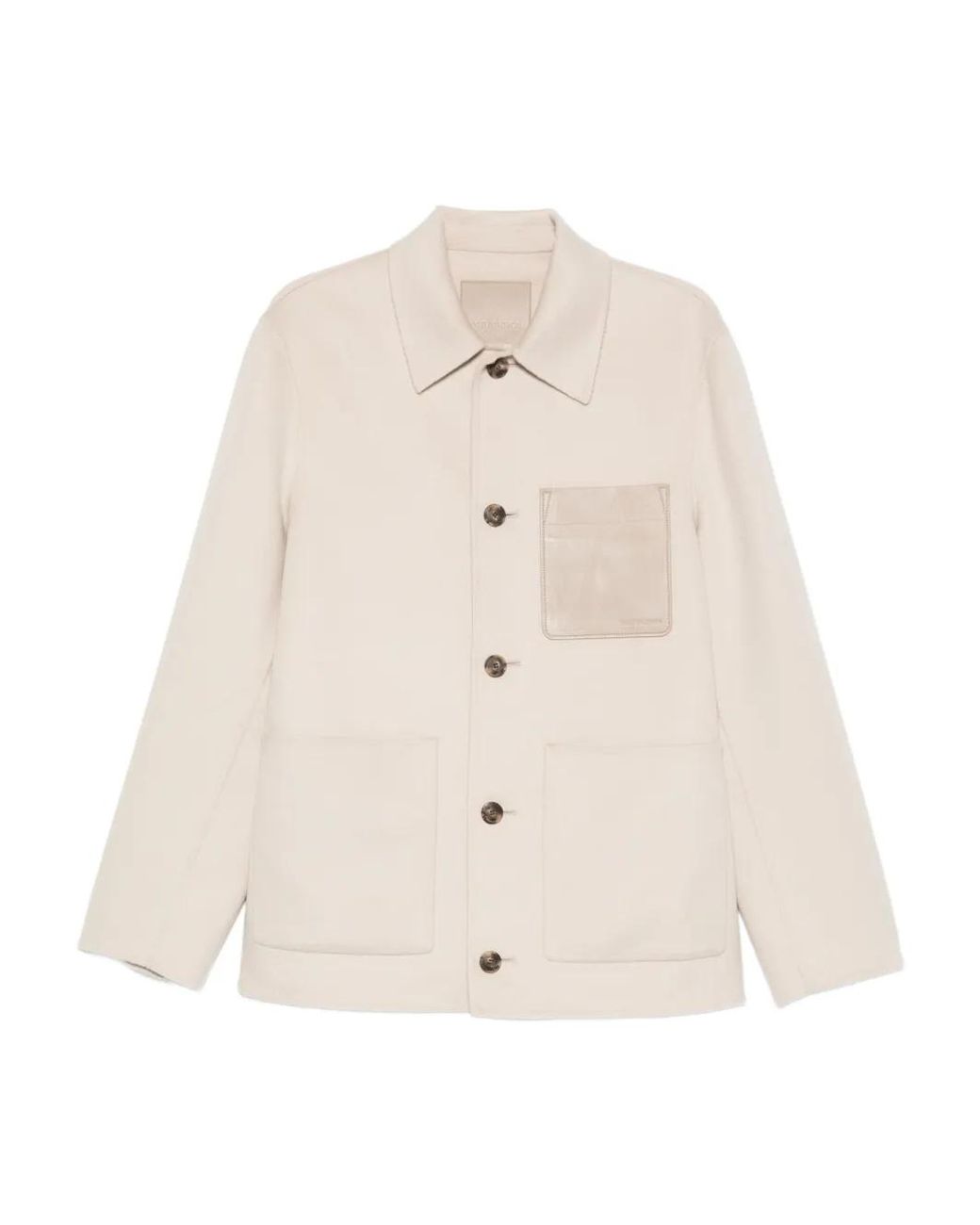 Yves Salomon Natural Patch-Pocket Buttoned Shirt Jacket for men