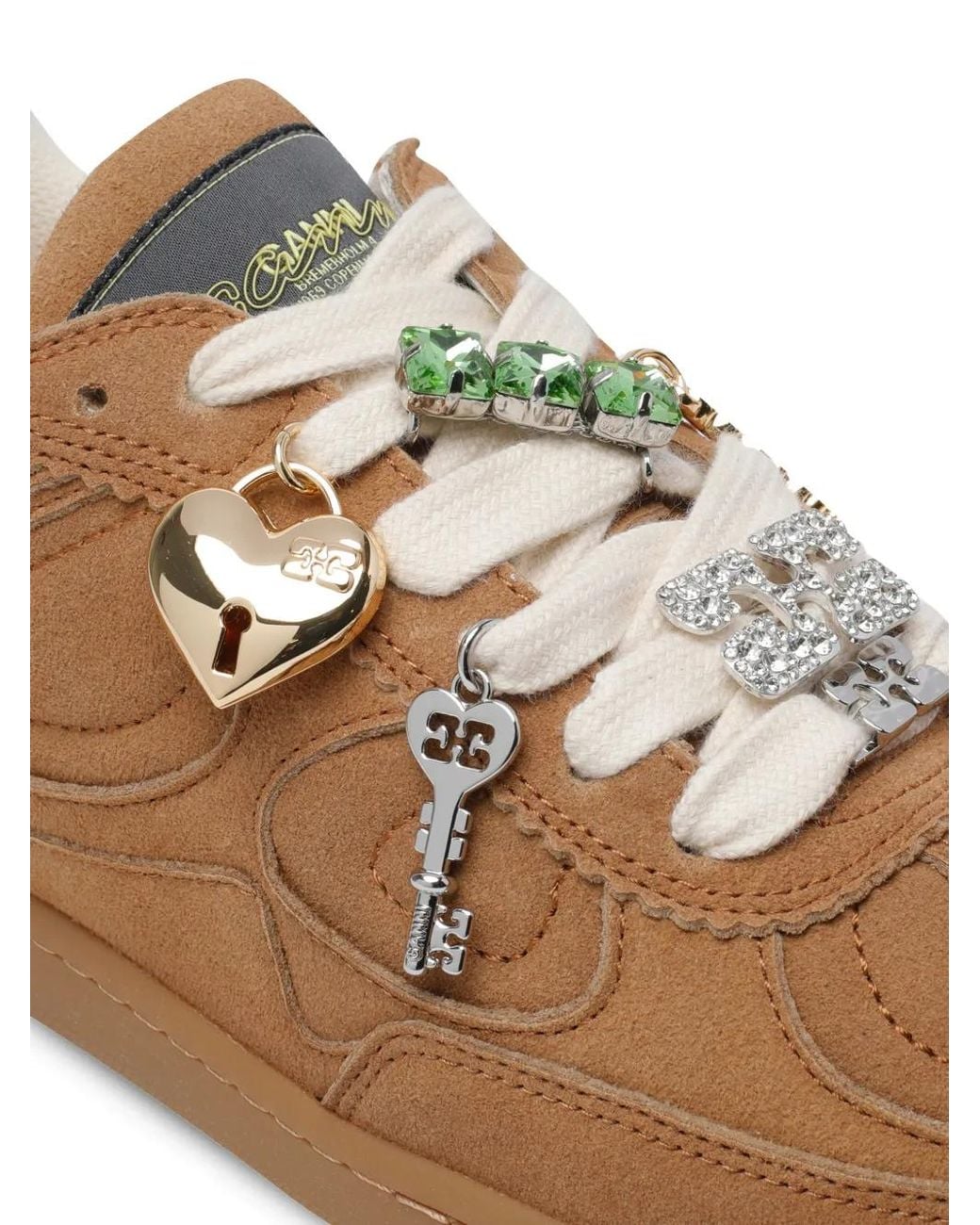 Ganni Brown Suede Sneakers