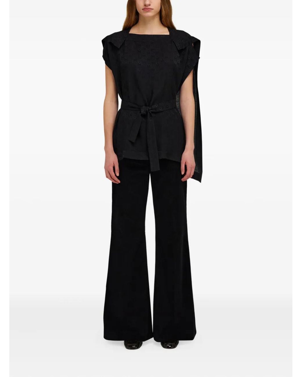 Ferragamo Black Monogram Blouse