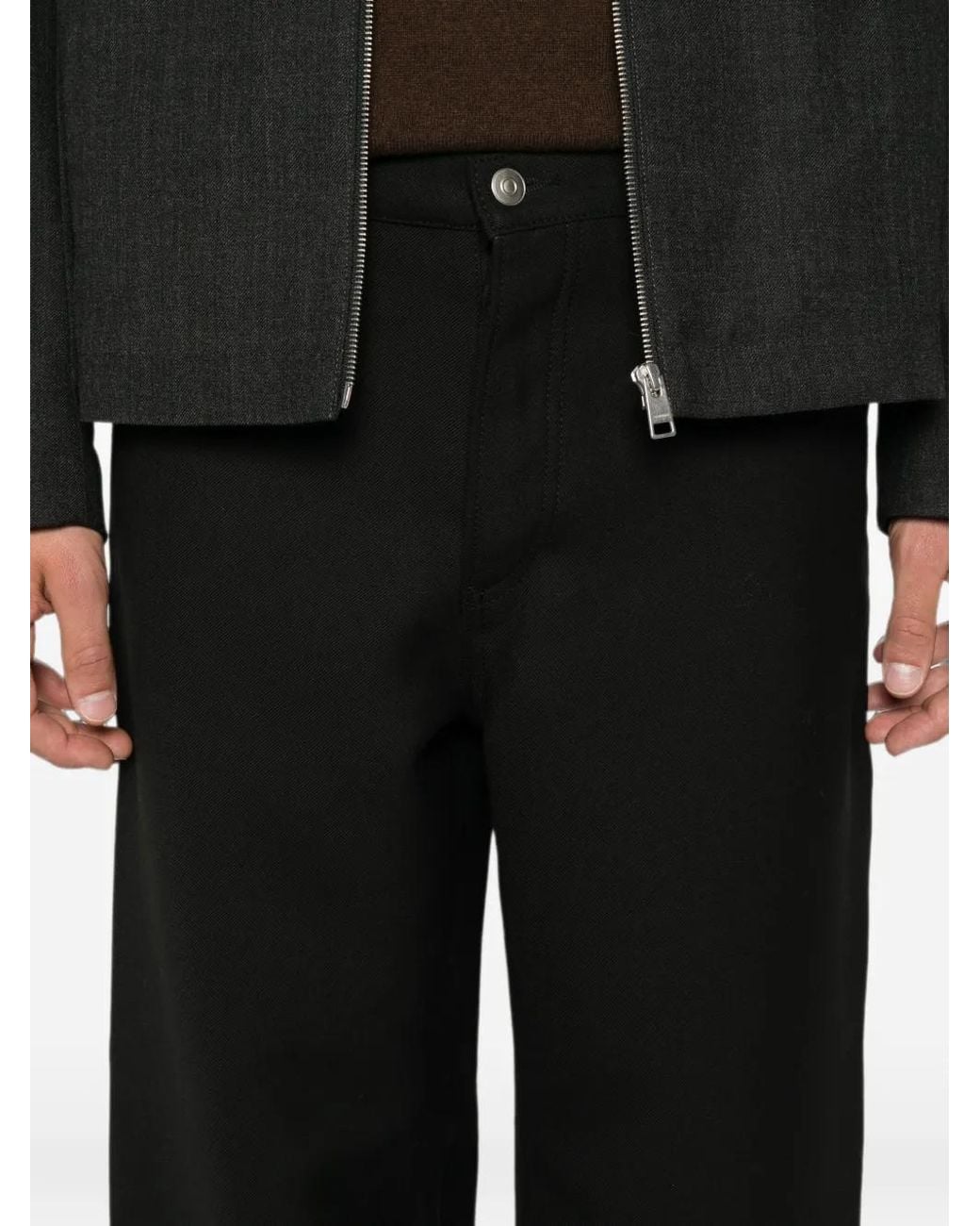 Sandro Black Straight-Leg 5-Pocket Trousers for men