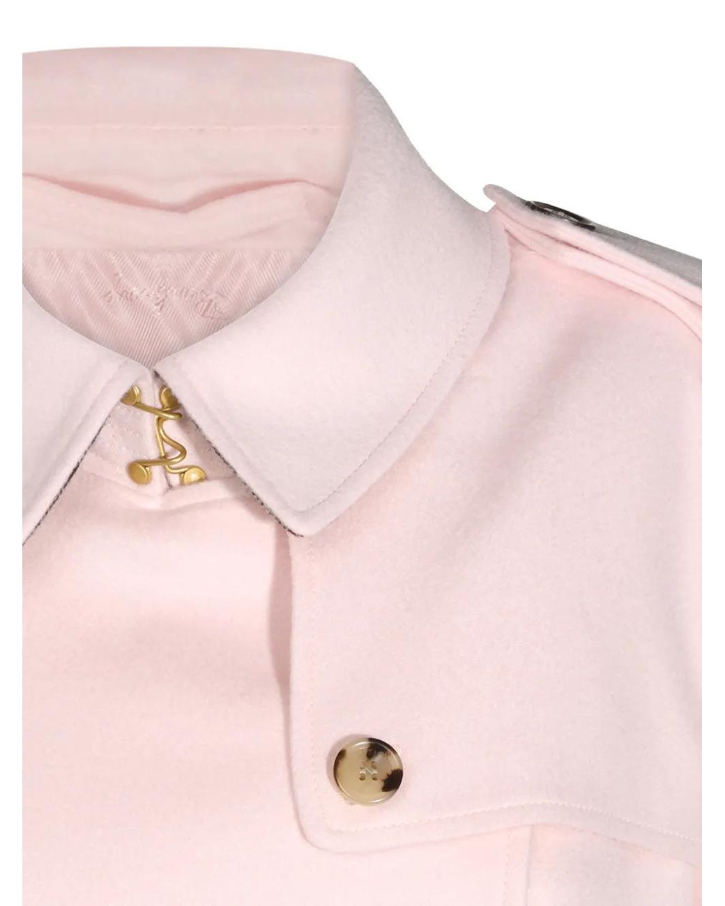 Burberry Pink Long Cashmere Kensington Trench Coat