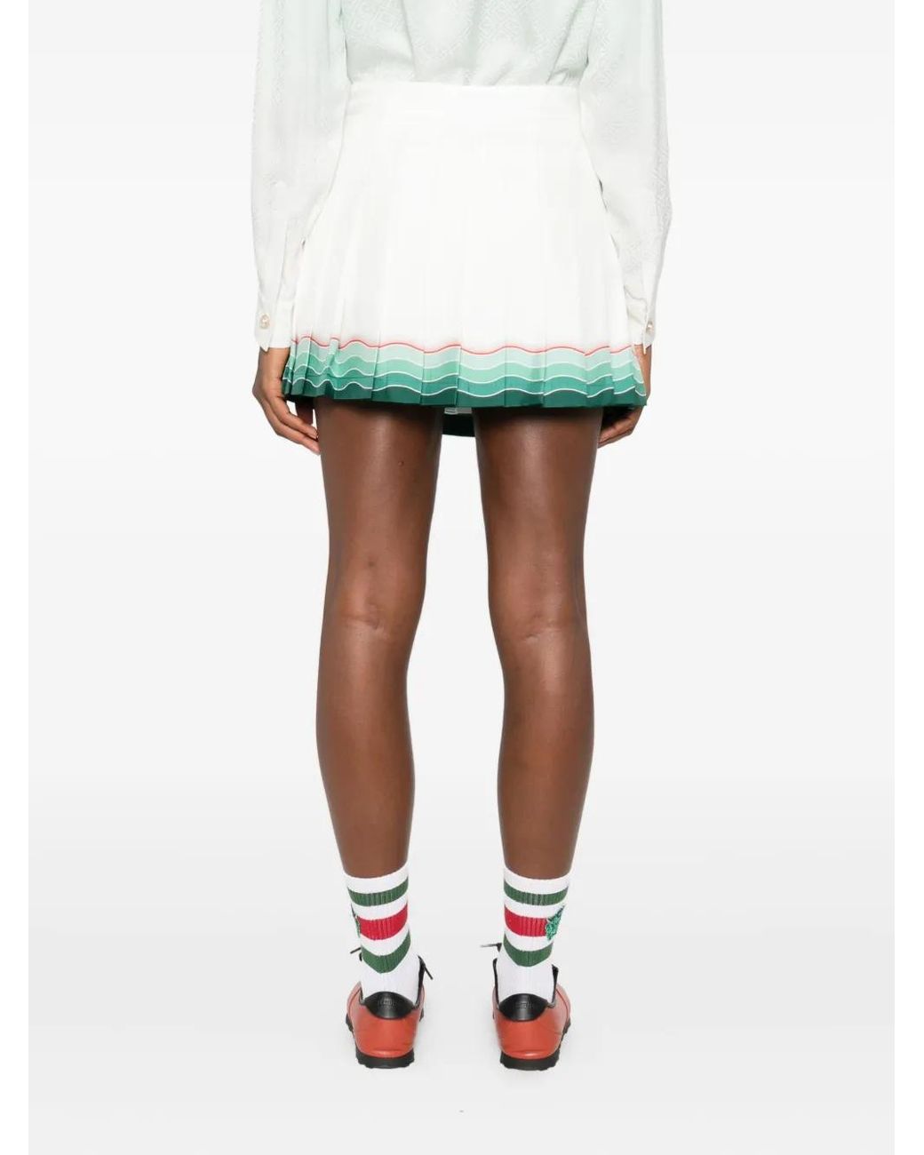 Casablanca Green Pleated Mini Skirt