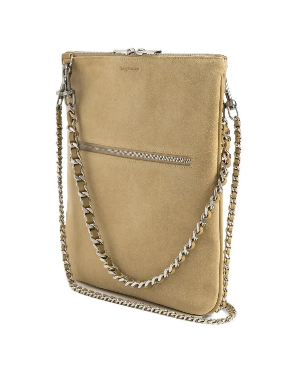 Zadig & Voltaire White Rock 26 Suede Clutch Bag