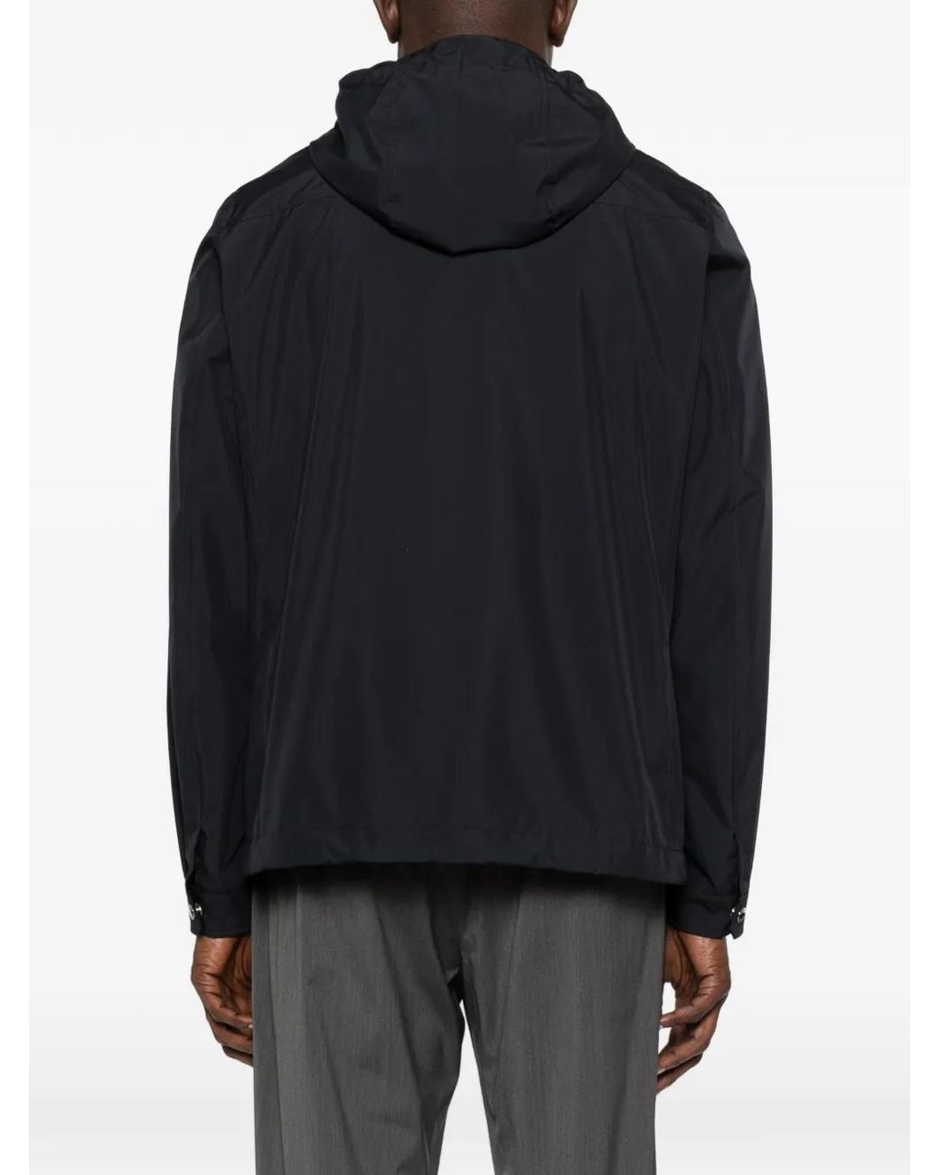 Moorer Blue Hooded Pocket Jacket for men