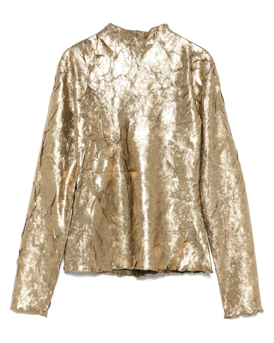 Ganni Natural Crinkled Top