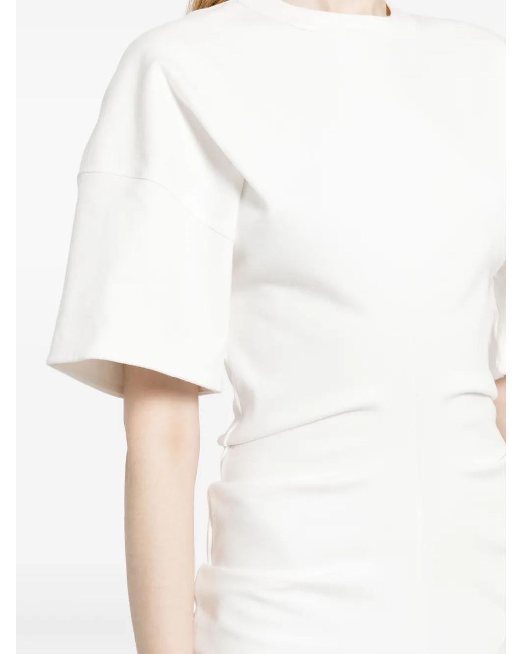 Alexander Wang White Draped Jersey Minidress