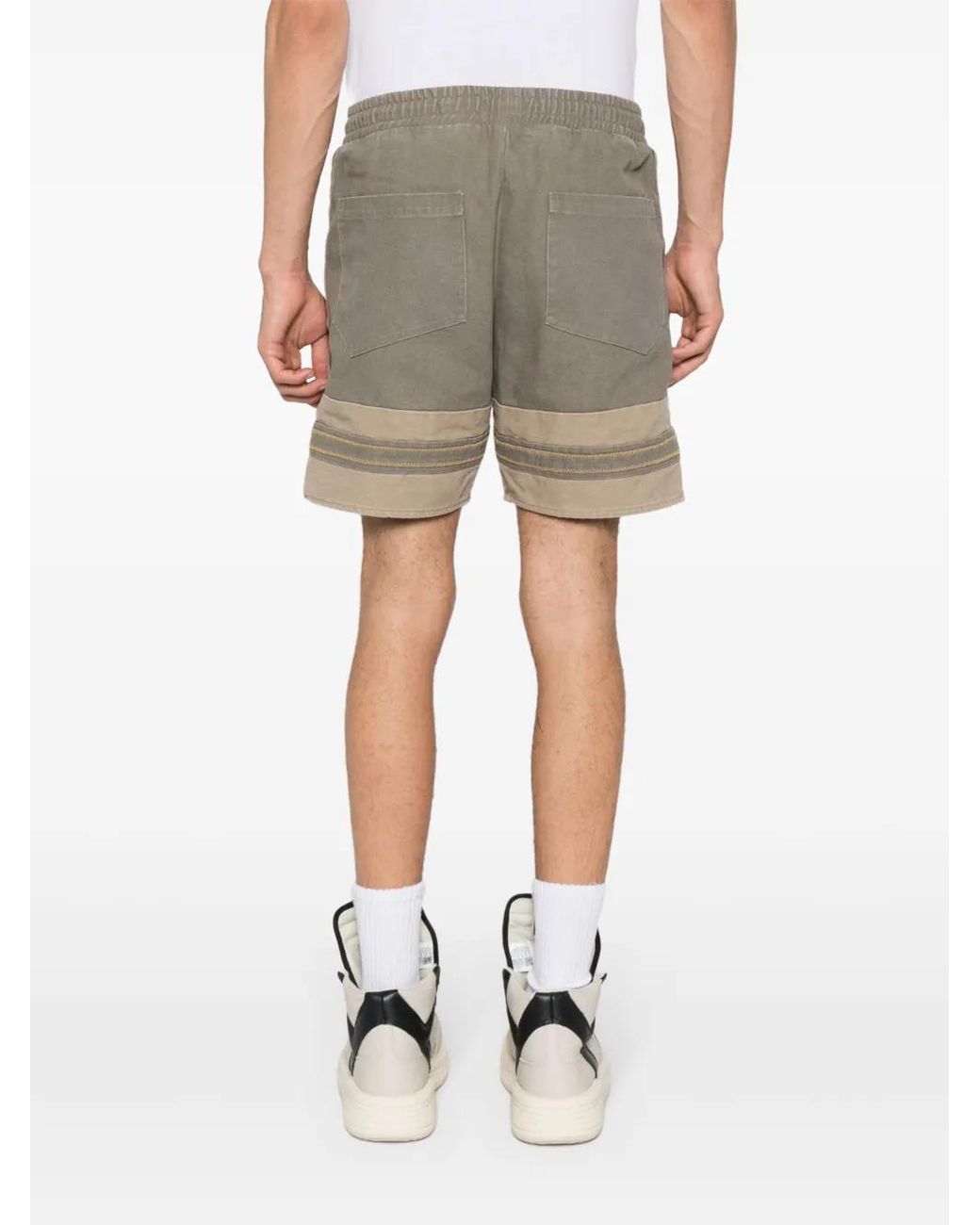 Rhude Natural Logo-Appliqué Cotton Shorts for men