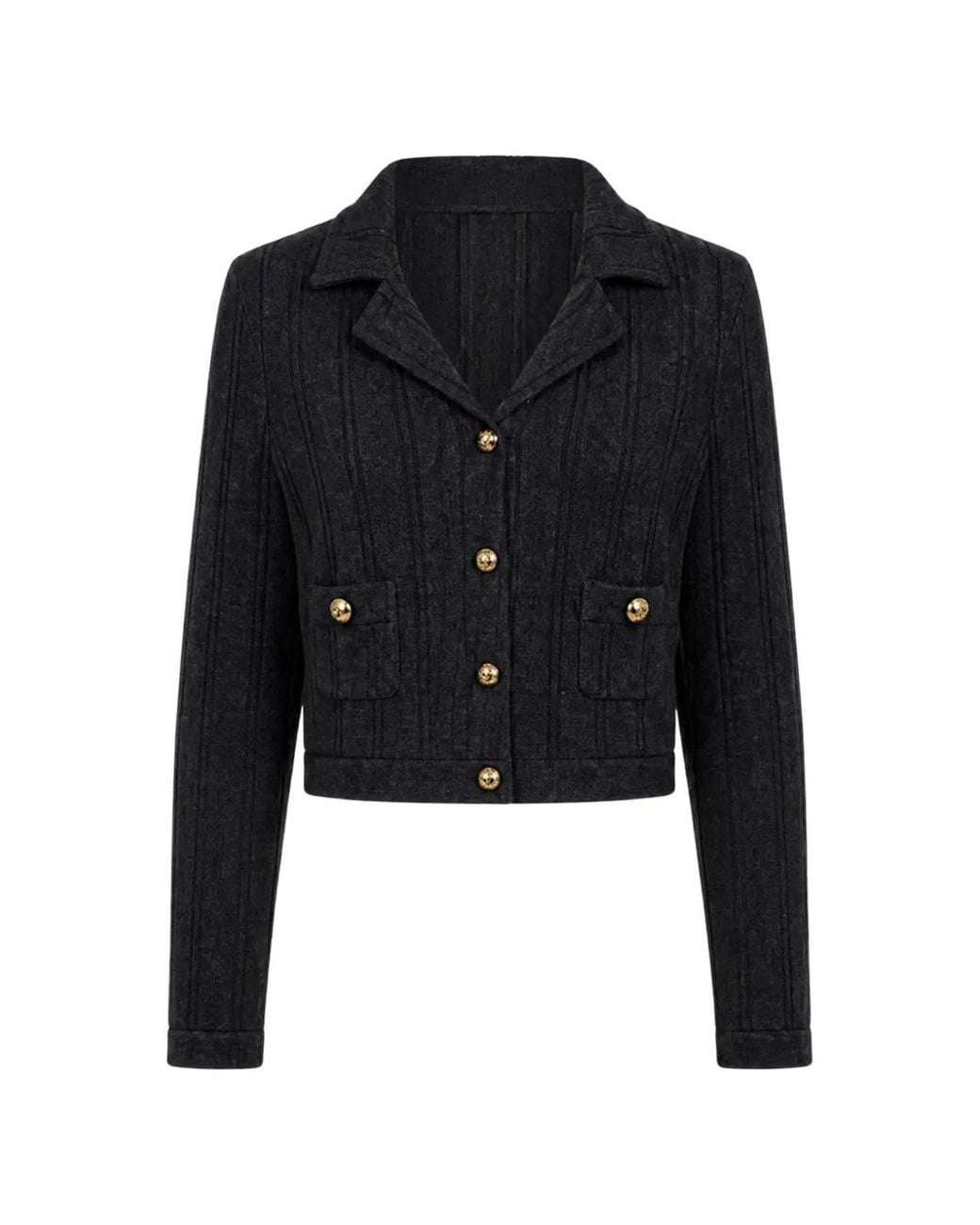 Hevron Black Nanette Pointelle-Knit Cardigan
