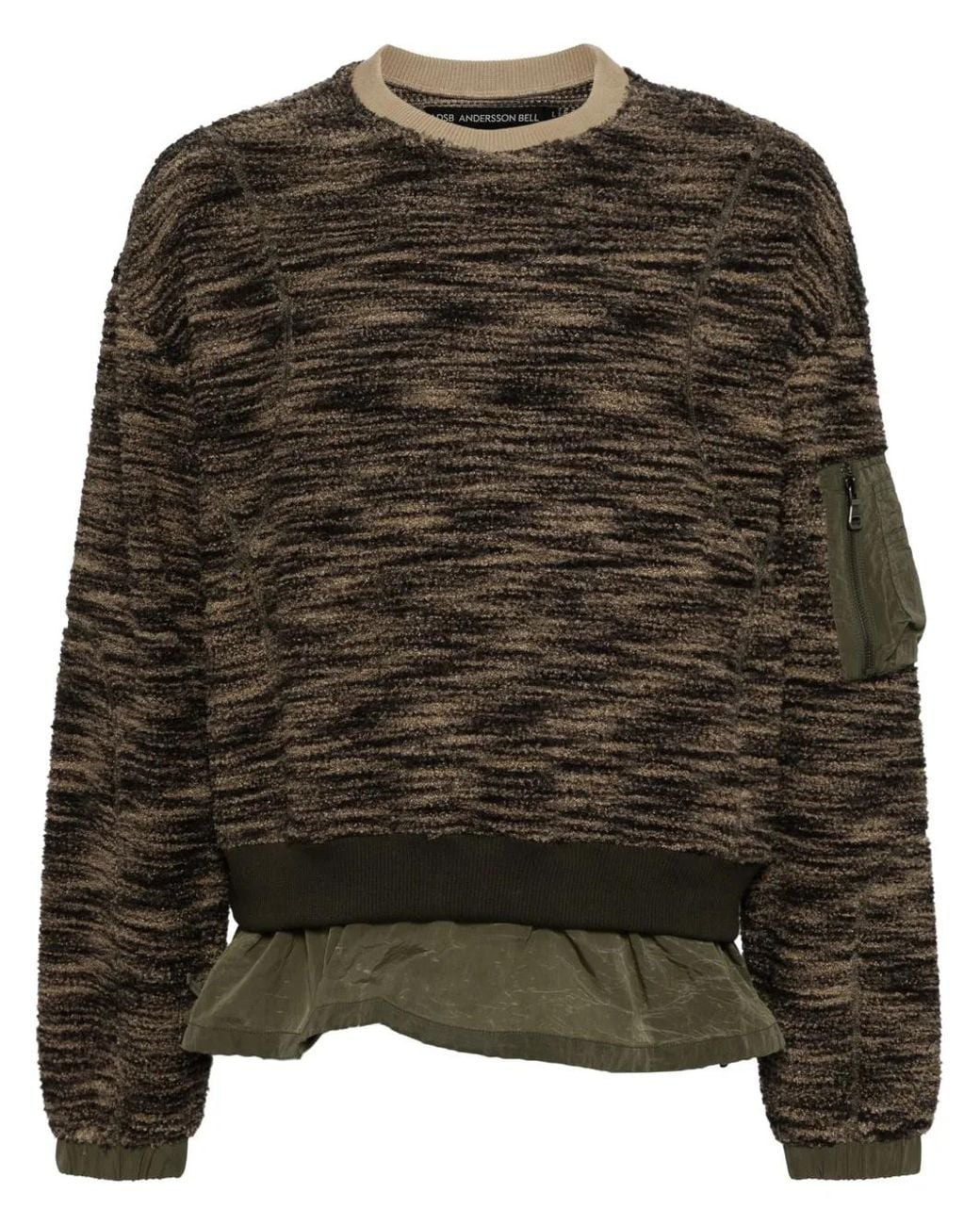 ANDERSSON BELL Black Layered Fleece Sweater for men