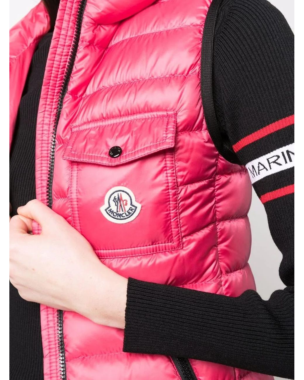 Moncler Pink Glyco Padded Sleeveless Gilet