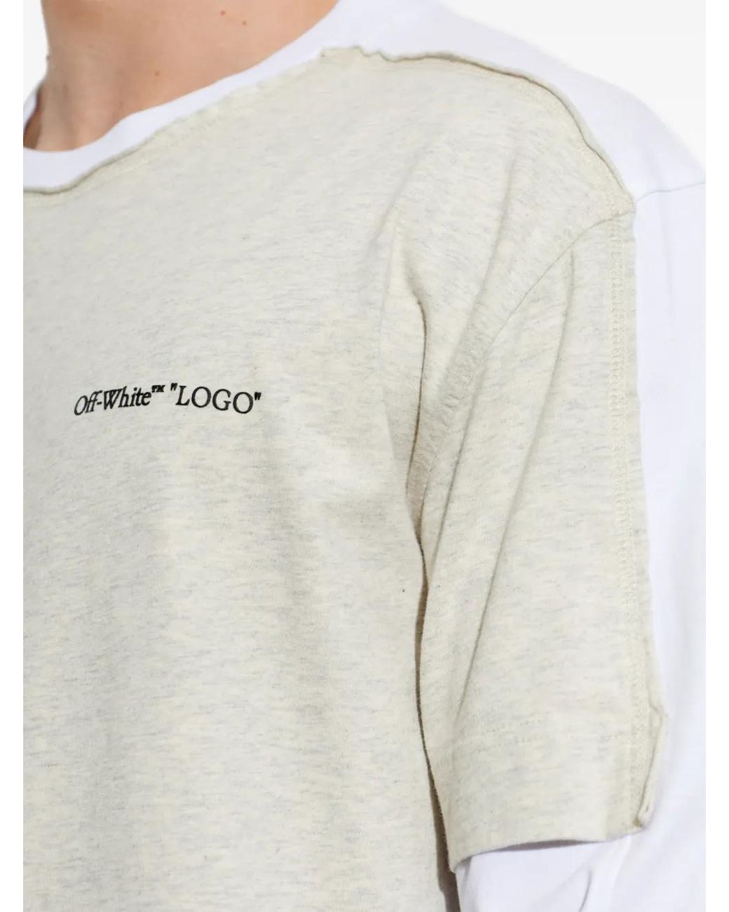 Off-White c/o Virgil Abloh White Layered Logo-Print T-Shirt for men