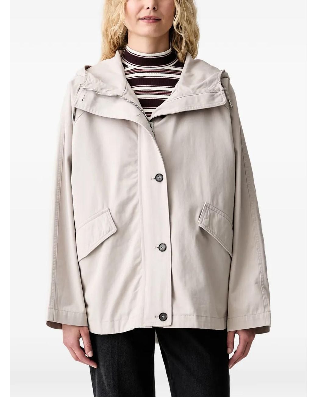 Marc O' Polo Natural Hooded Button-Front Jacket