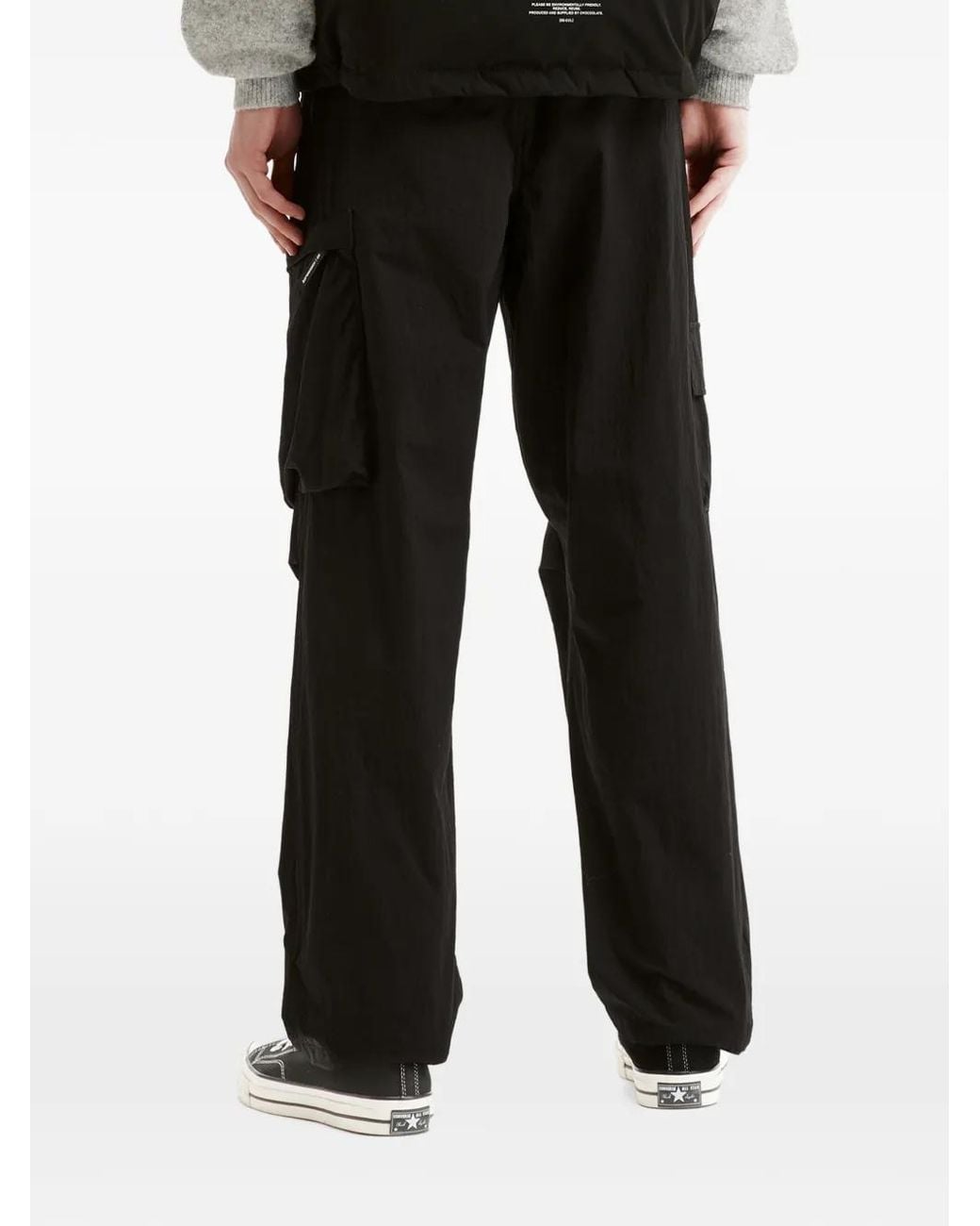 Chocoolate Black Logo-Patch Cargo Pants for men