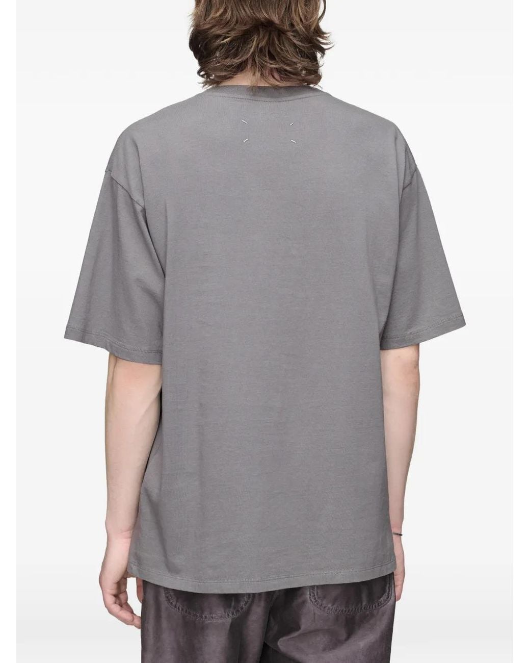 Maison Margiela Gray T-Shirt À Design Superposé for men
