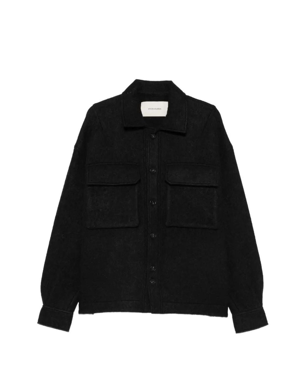 Entire studios Black Flap-Pocket Shirt Jacket for men