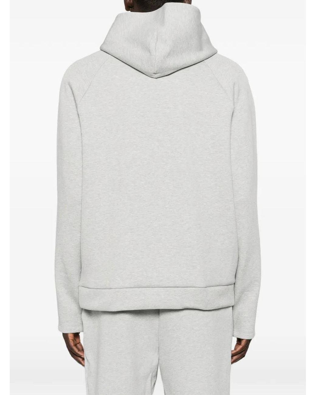 Calvin Klein White Raglan-Sleeve Pouch-Pocket Hoodie for men