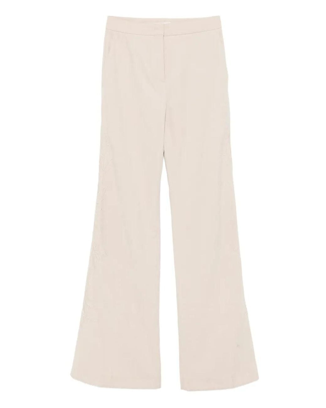 Saiid Kobeisy White Embroidered Flared Trousers