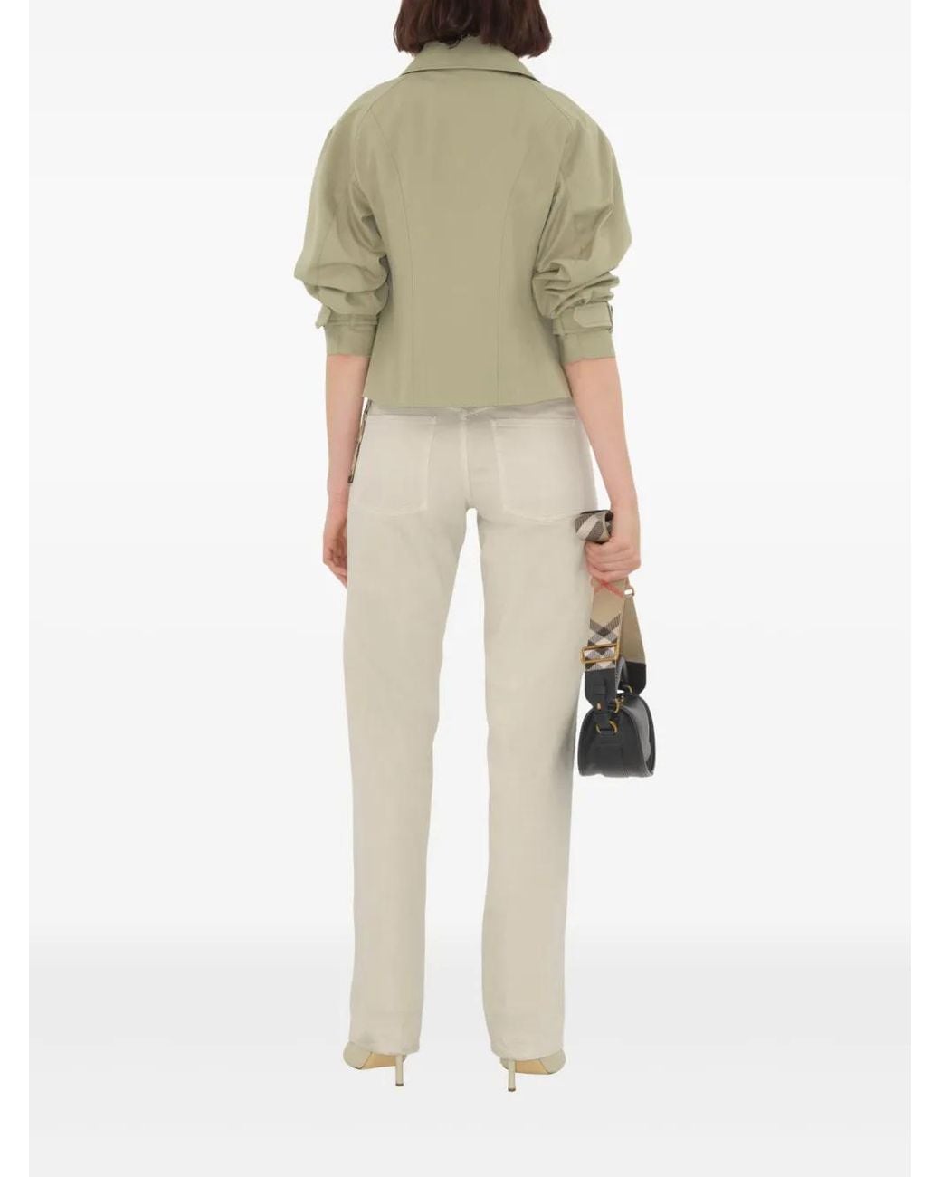 Burberry Green Cotton Blend Trench Jacket