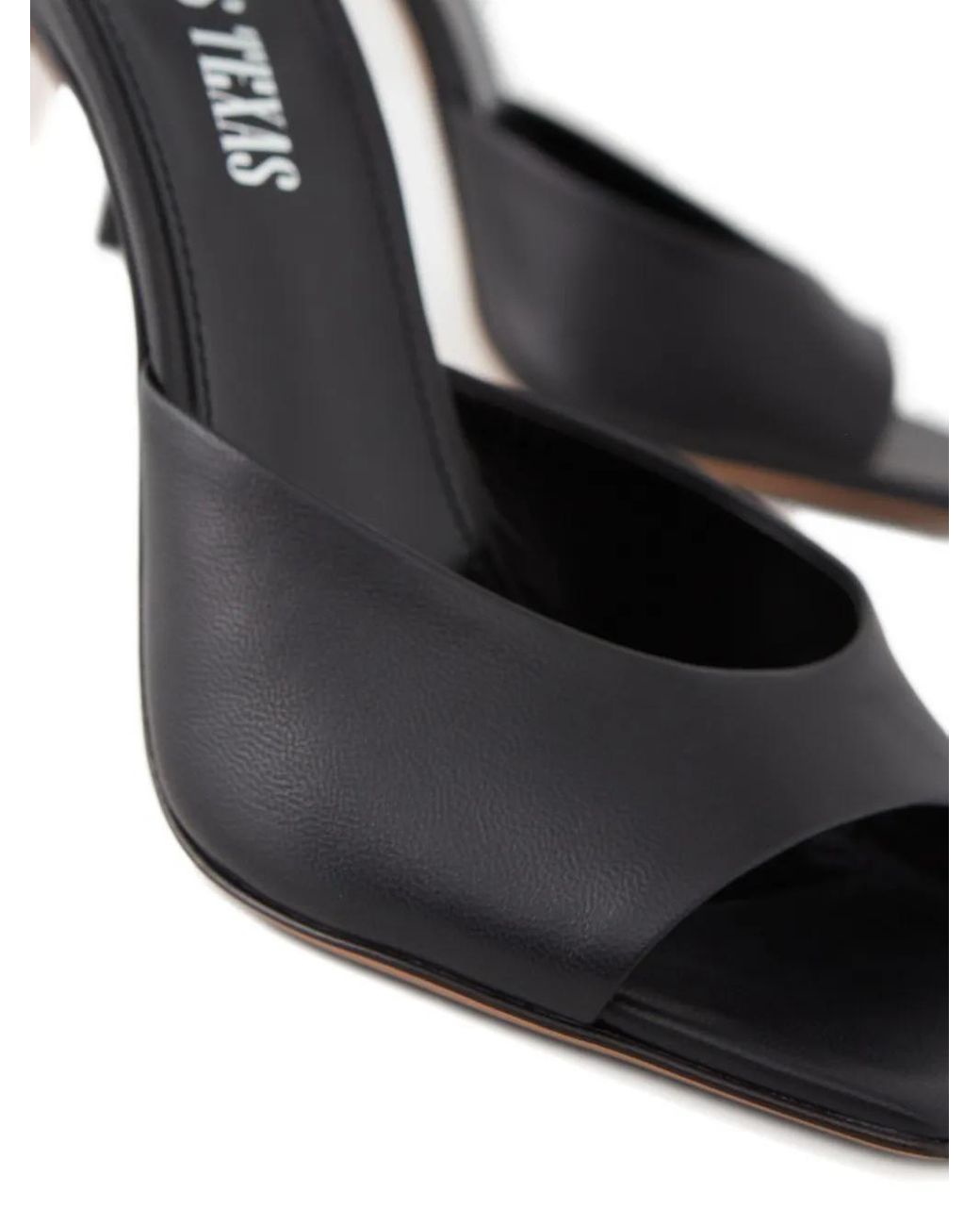 Paris Texas Black 105Mm Square Toe Heeled Sandals