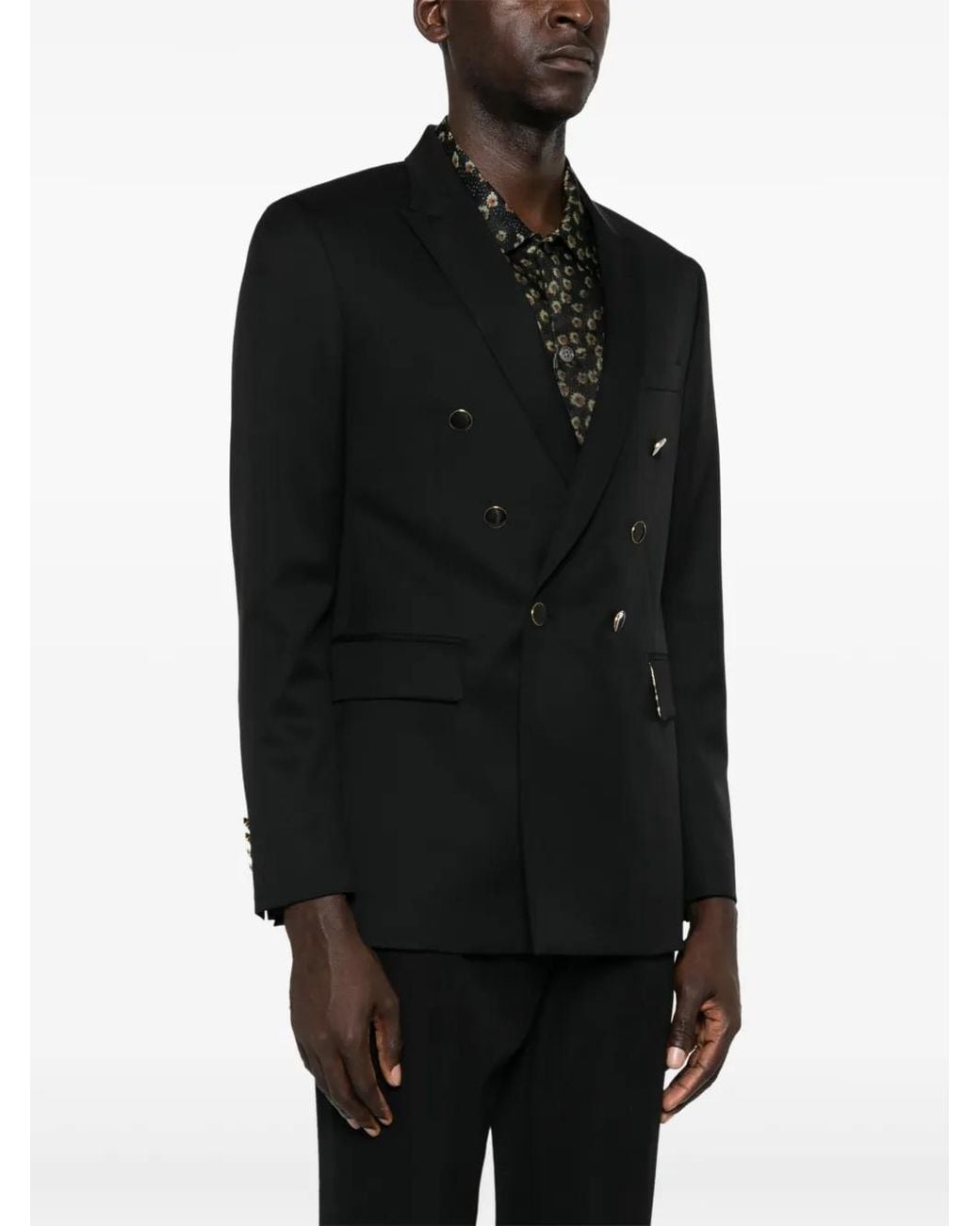Eraldo Black Double-Breasted Blazer for men