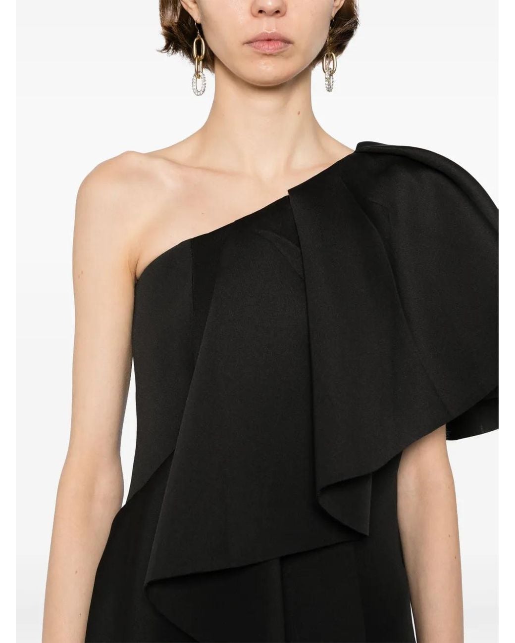 Saiid Kobeisy Black Ruffled Dress