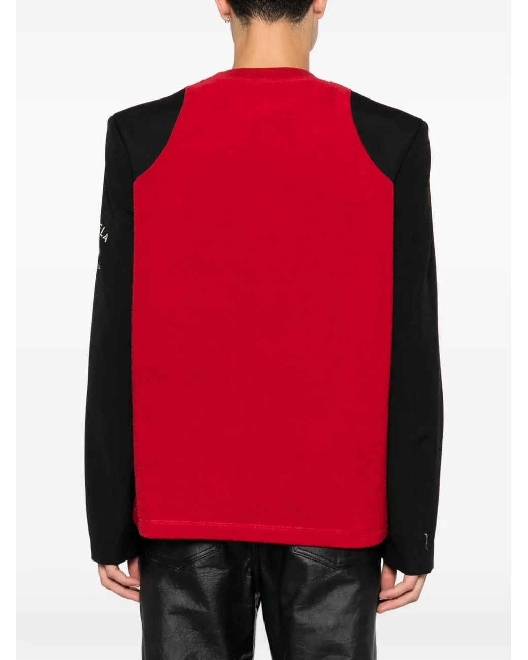MM6 by Maison Margiela Red Raglan-Sleeve Logo-Print T-Shirt for men