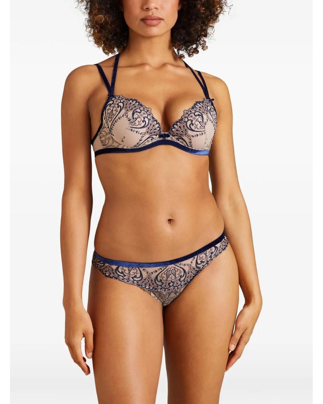 Aubade Gray Coeurs Enlaces Embroidered Briefs