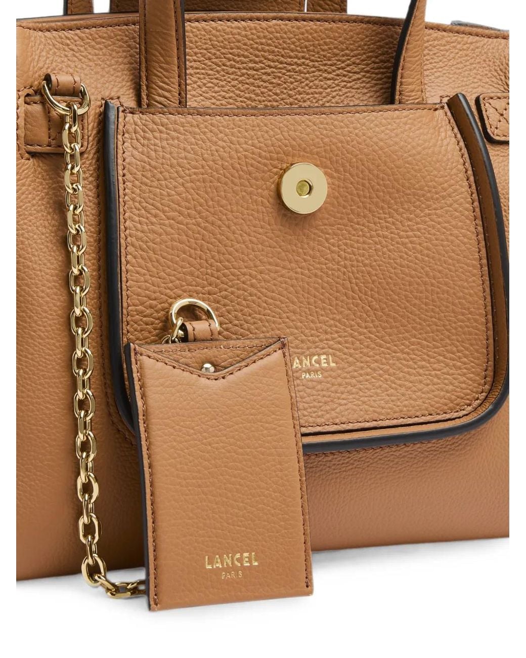 Lancel Brown Small Thea Grained Handbag