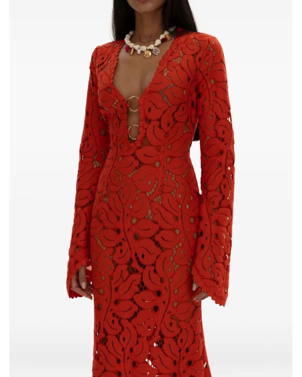 MOOS STUDIO Red Flame Bloom Kleid