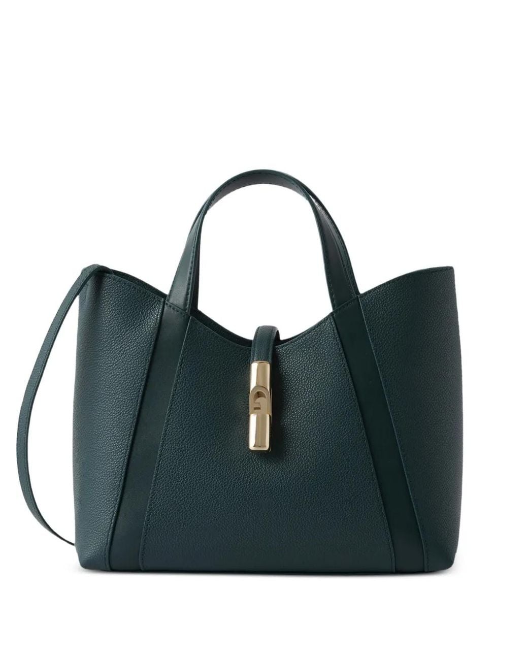 Furla Black Small Goccia Leather Tote Bag