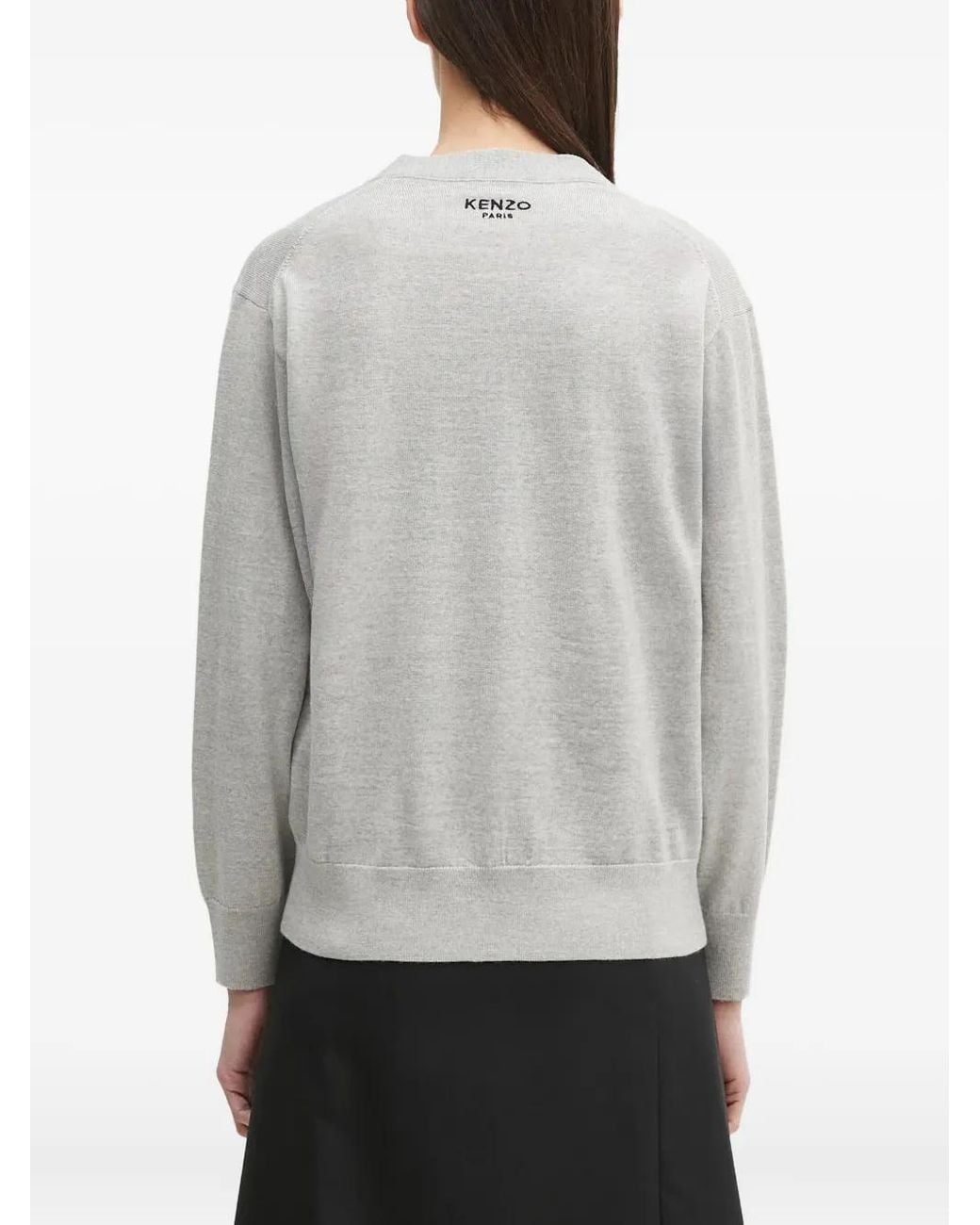KENZO Gray Wool Cardigan