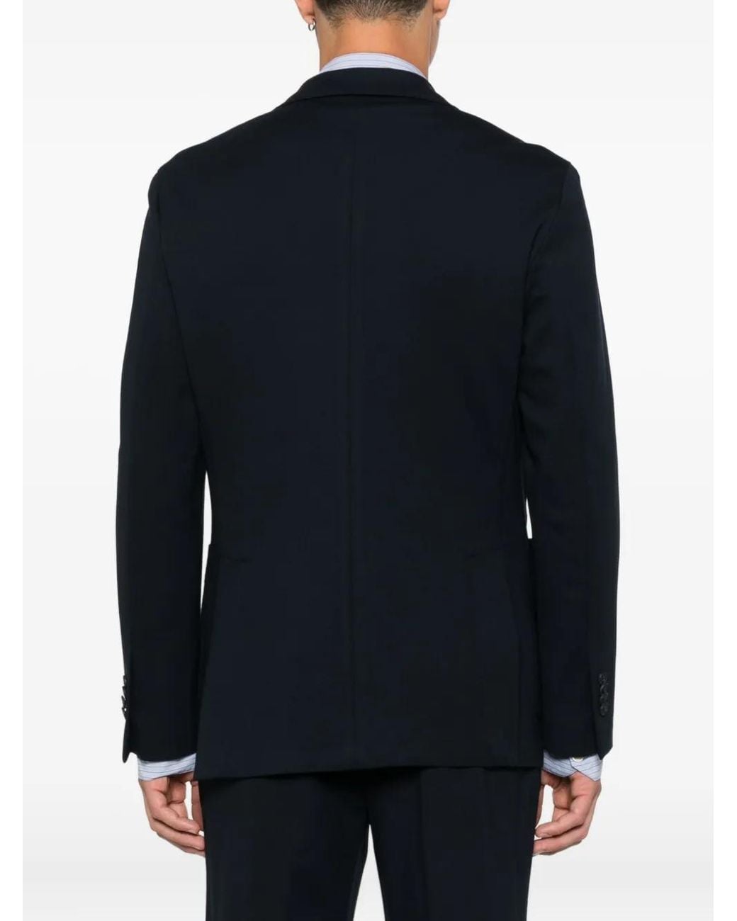 Manuel Ritz Blue Notched-Lapel Single-Breasted Blazer for men