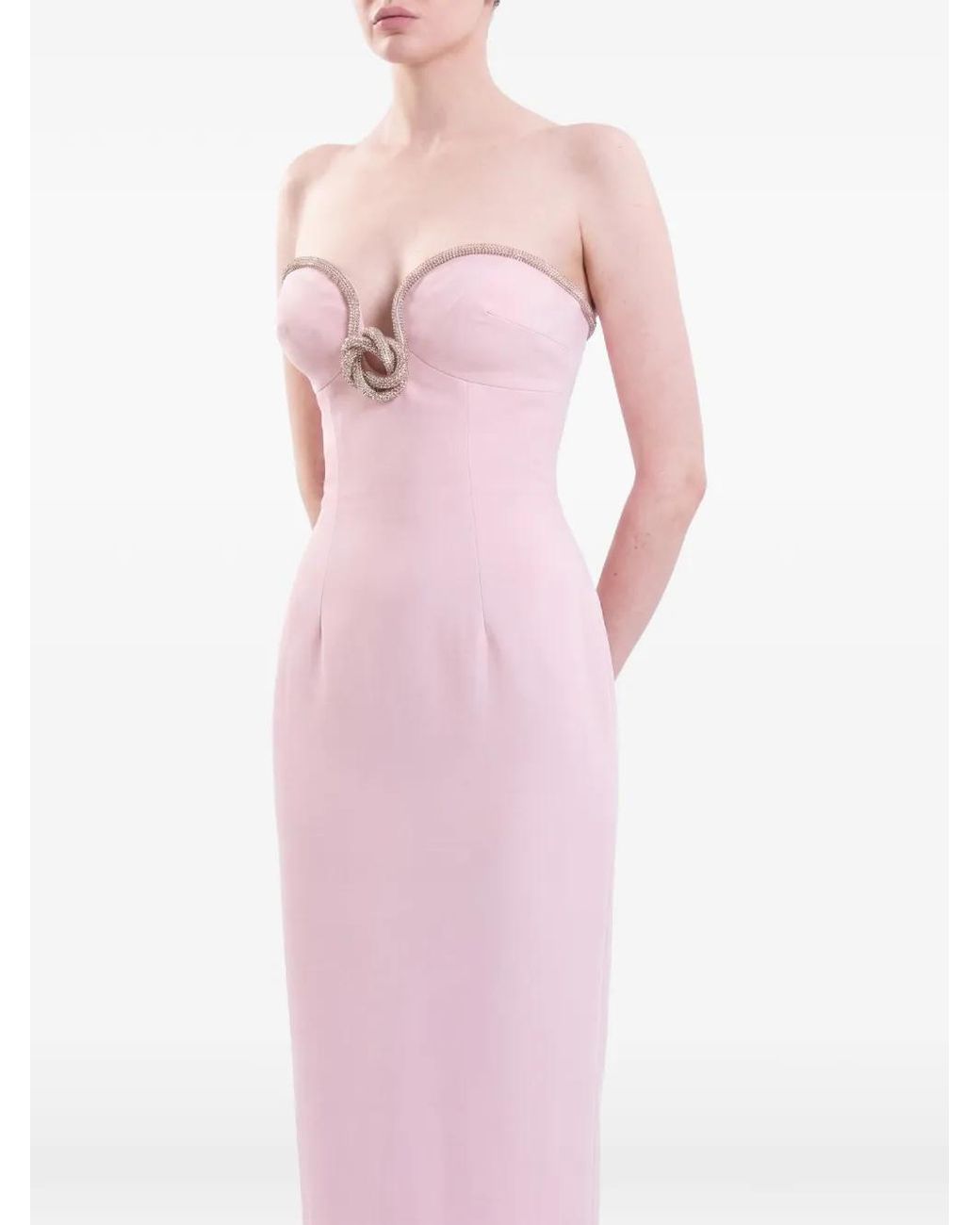 Saiid Kobeisy Pink Strapless Maxi Dress