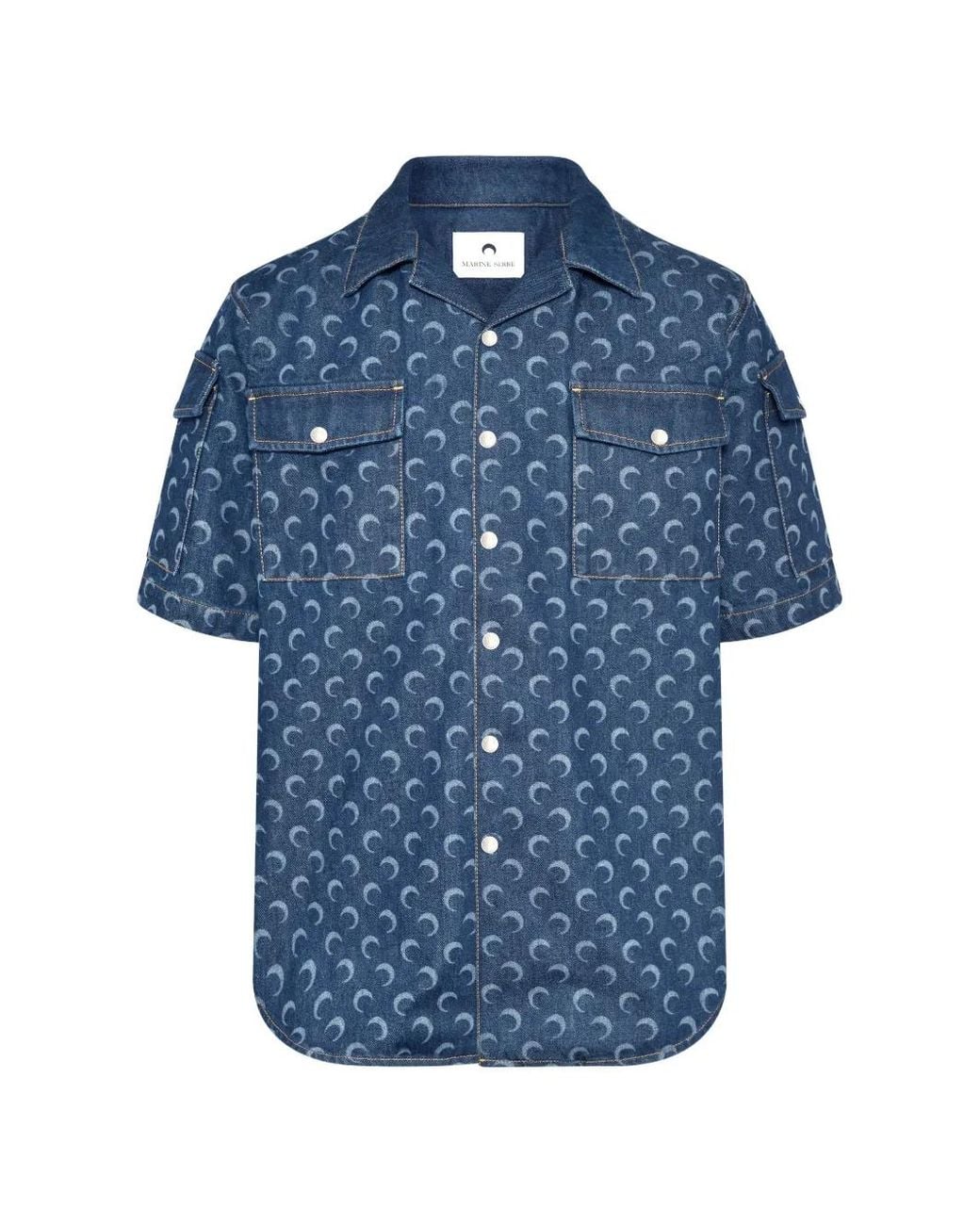 MARINE SERRE Blue Moon Denim Shirt for men