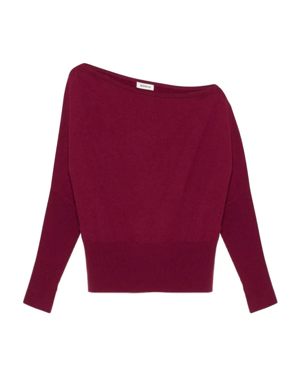 Jonathan Simkhai Red Off-Shoulder Wool Top
