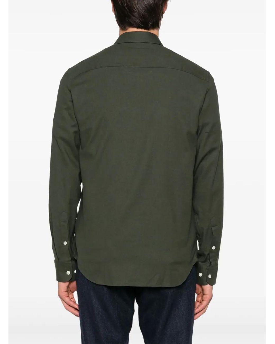 J.Lindeberg Green Flannel Shirt for men