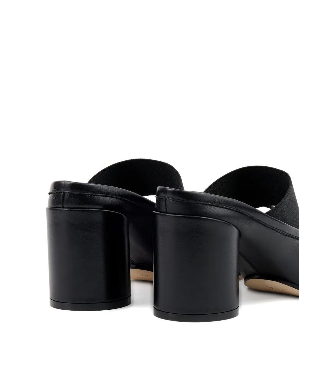 MM6 by Maison Margiela Black Leather Sandals
