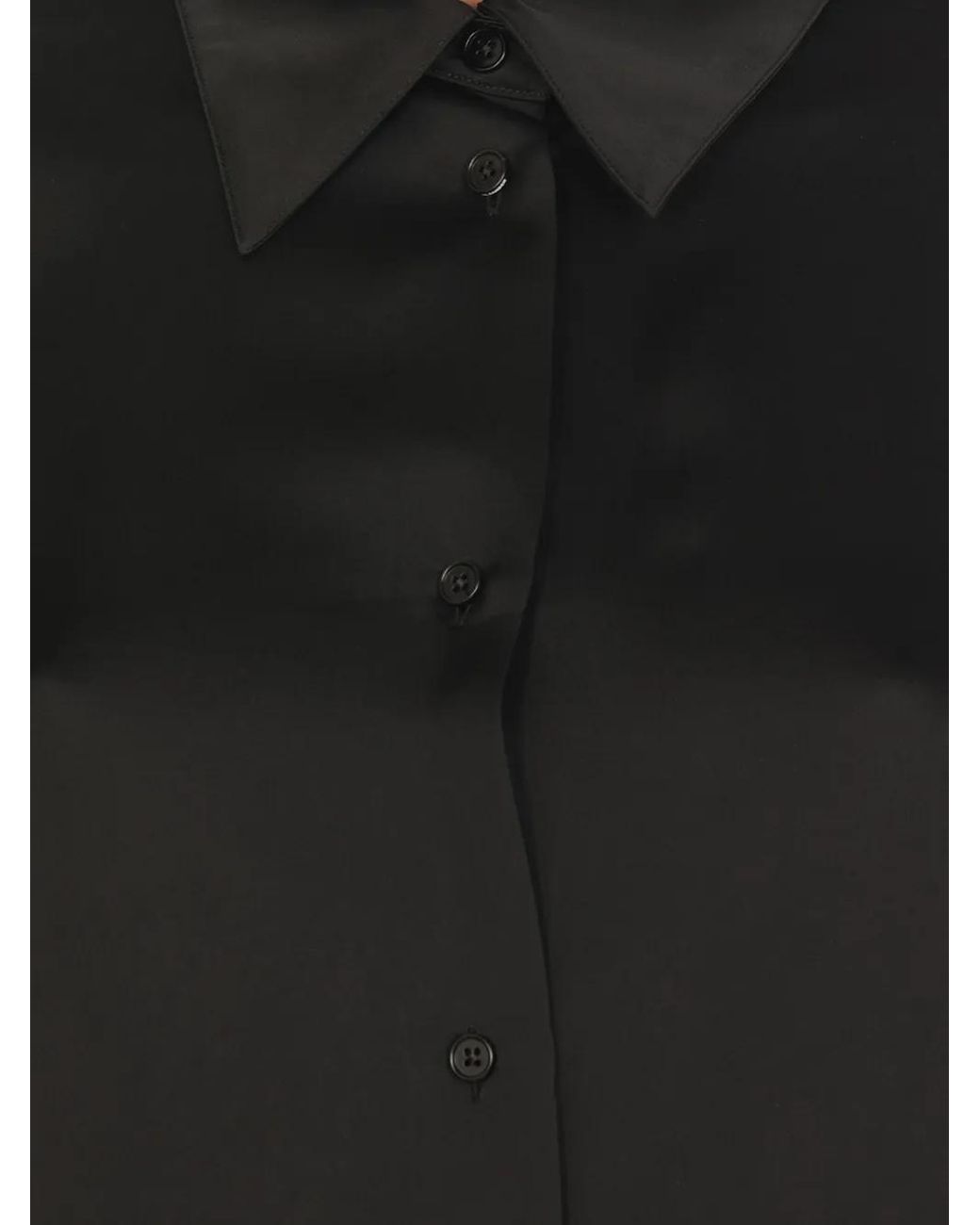 Jil Sander Black Long-Sleeved Collared Shirt