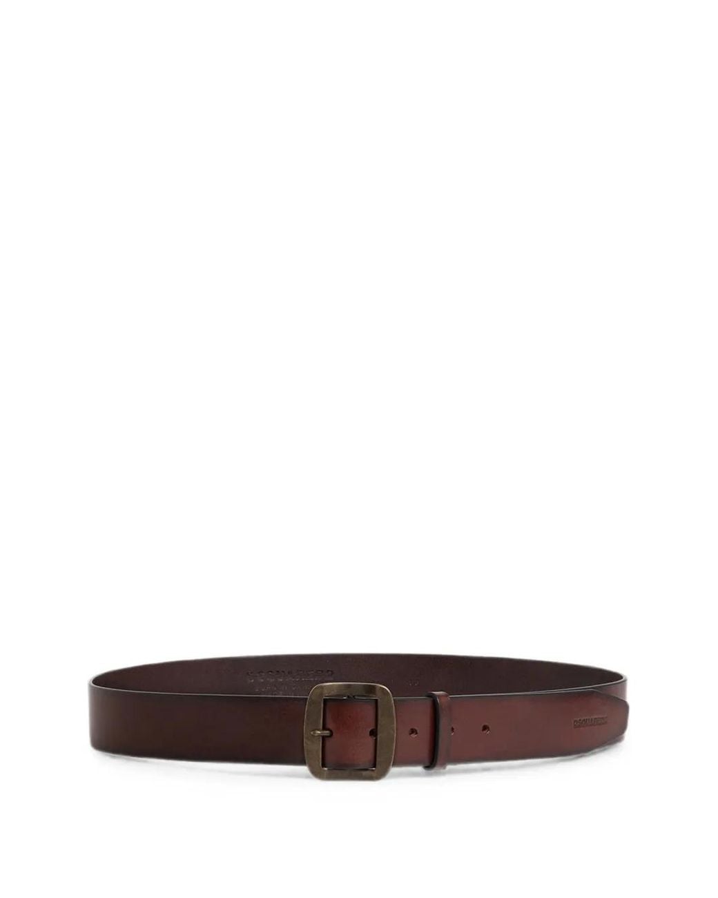 DSquared² White Logo-Debossed Leather Belt for men