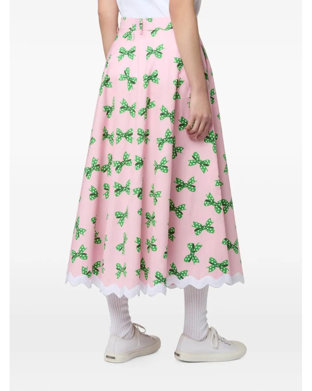 Moschino Pink Jupe Mi-Longue Imprimée