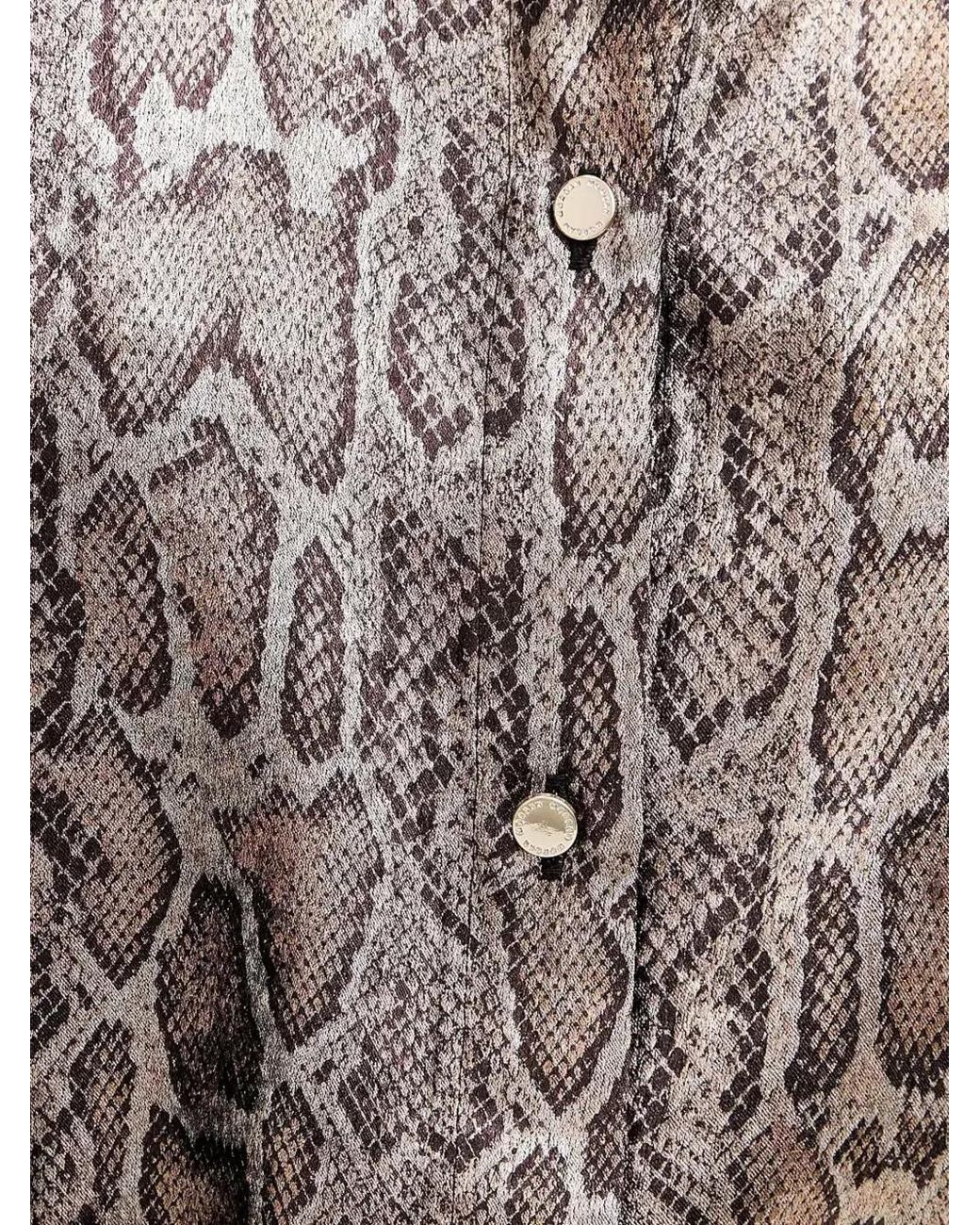 Morgan Brown Button-Up Snakeskin-Print Shirt