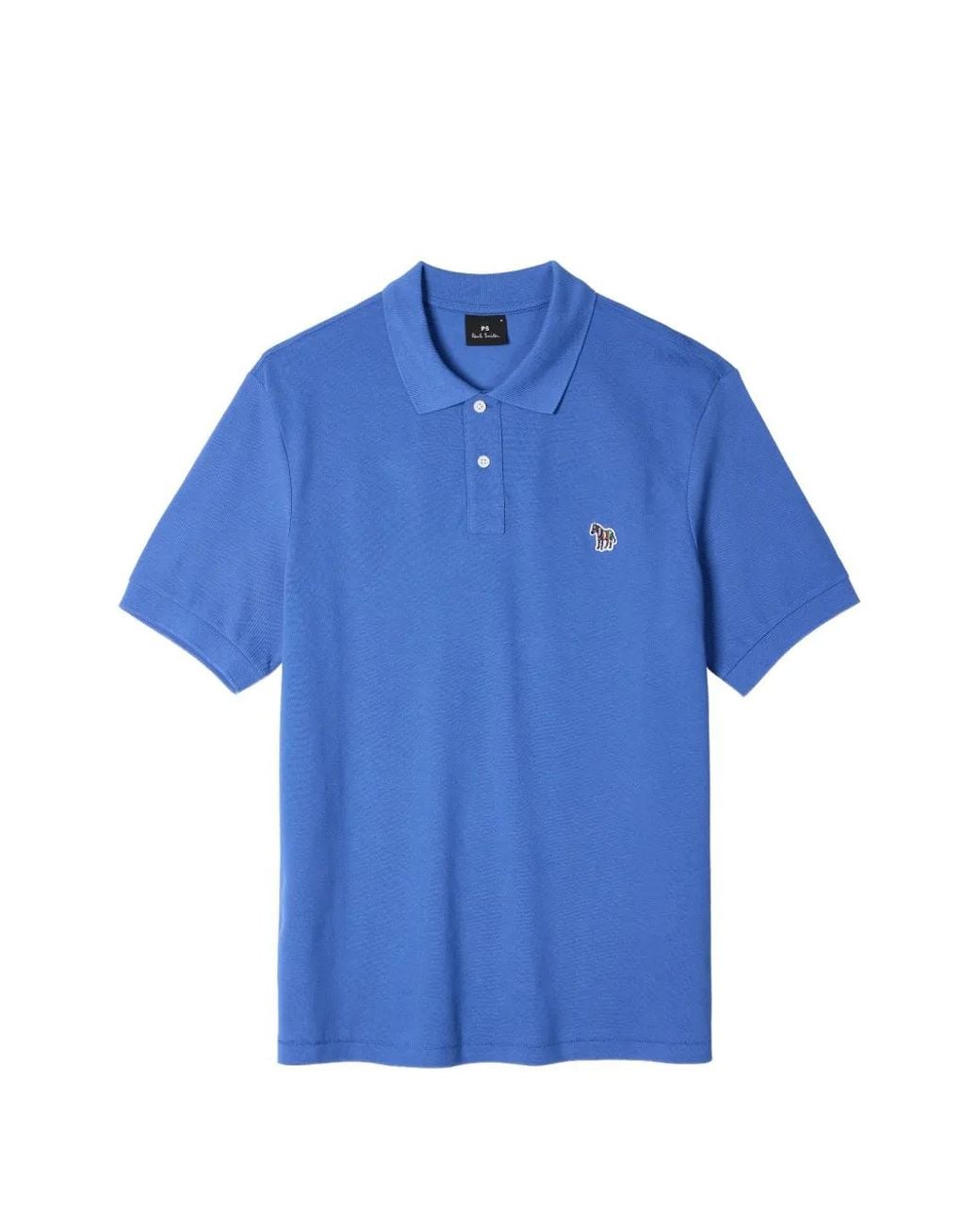 Paul Smith Blue Mid Organic Cotton Zebra Polo Shirt for men