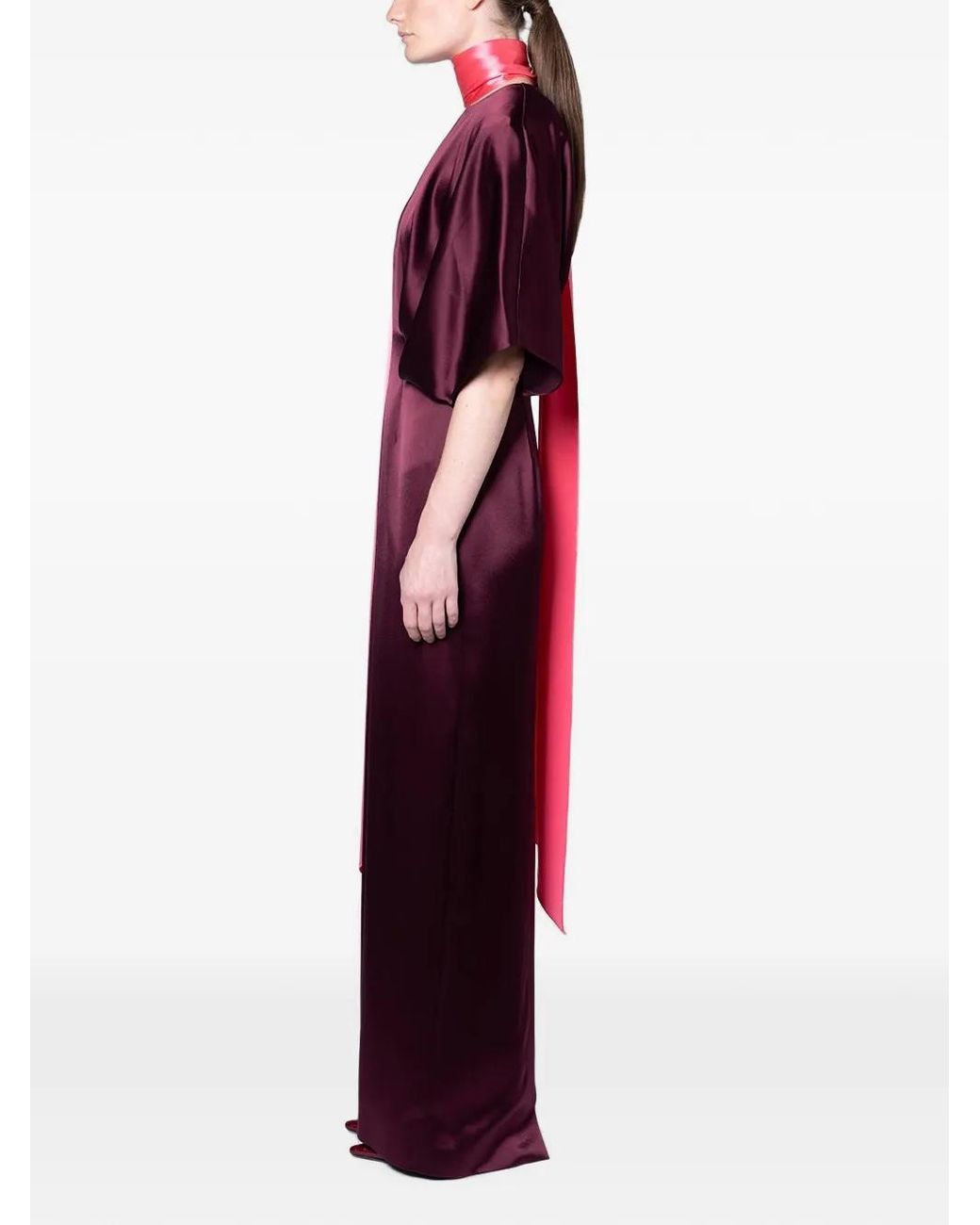 Roksanda Red Sami Scarf-Detail Maxi Dress