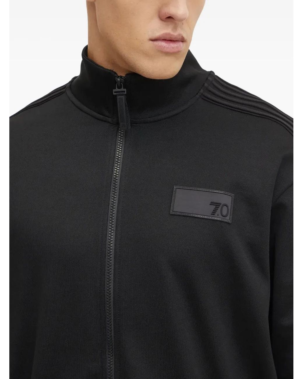 EA7 Gestreepte Sweater Met Rits in het Black voor heren