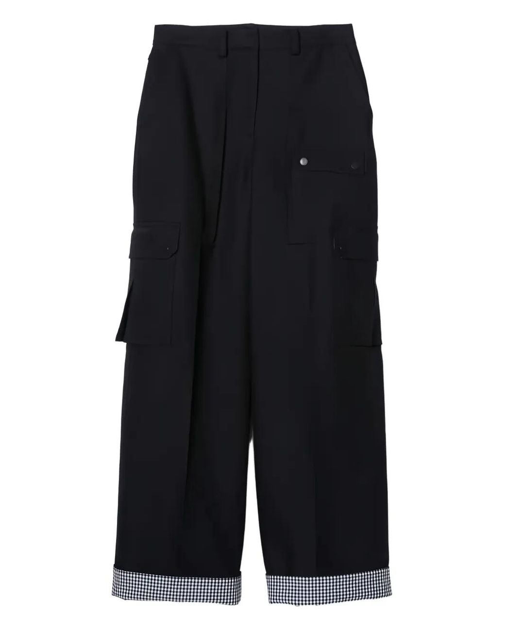 3.1 Phillip Lim Black Cuffed-Hem Cargo Trousers