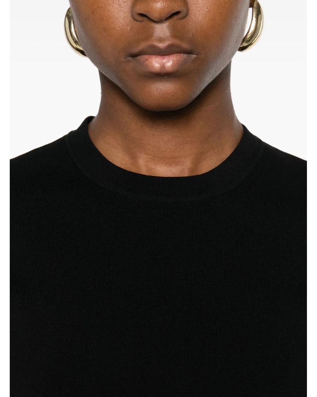 Totême Black Crew-Neck Knitted Top