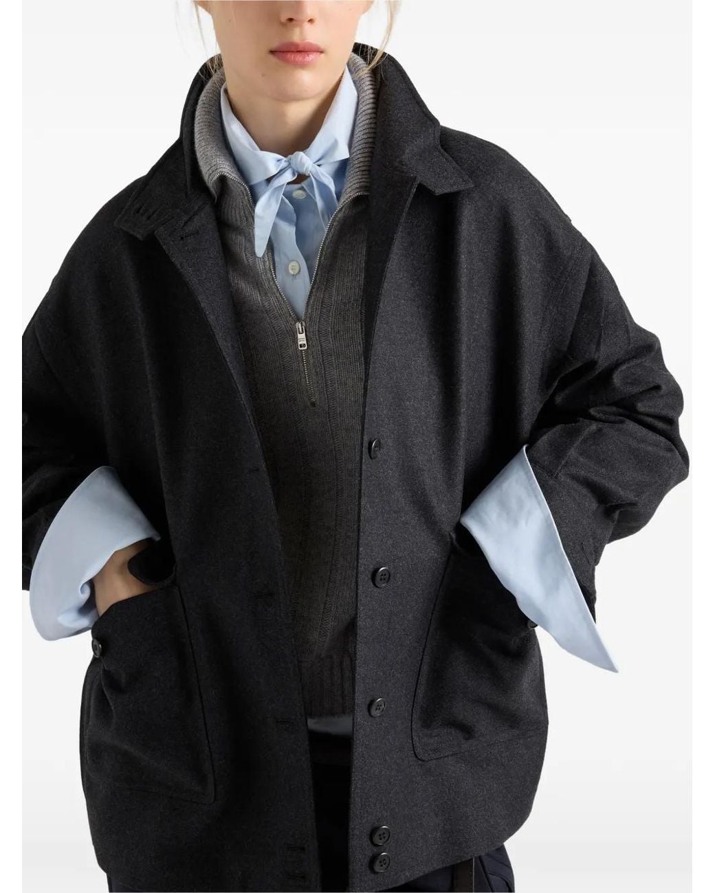 Prada Black Re-Wool Blouson Jacket