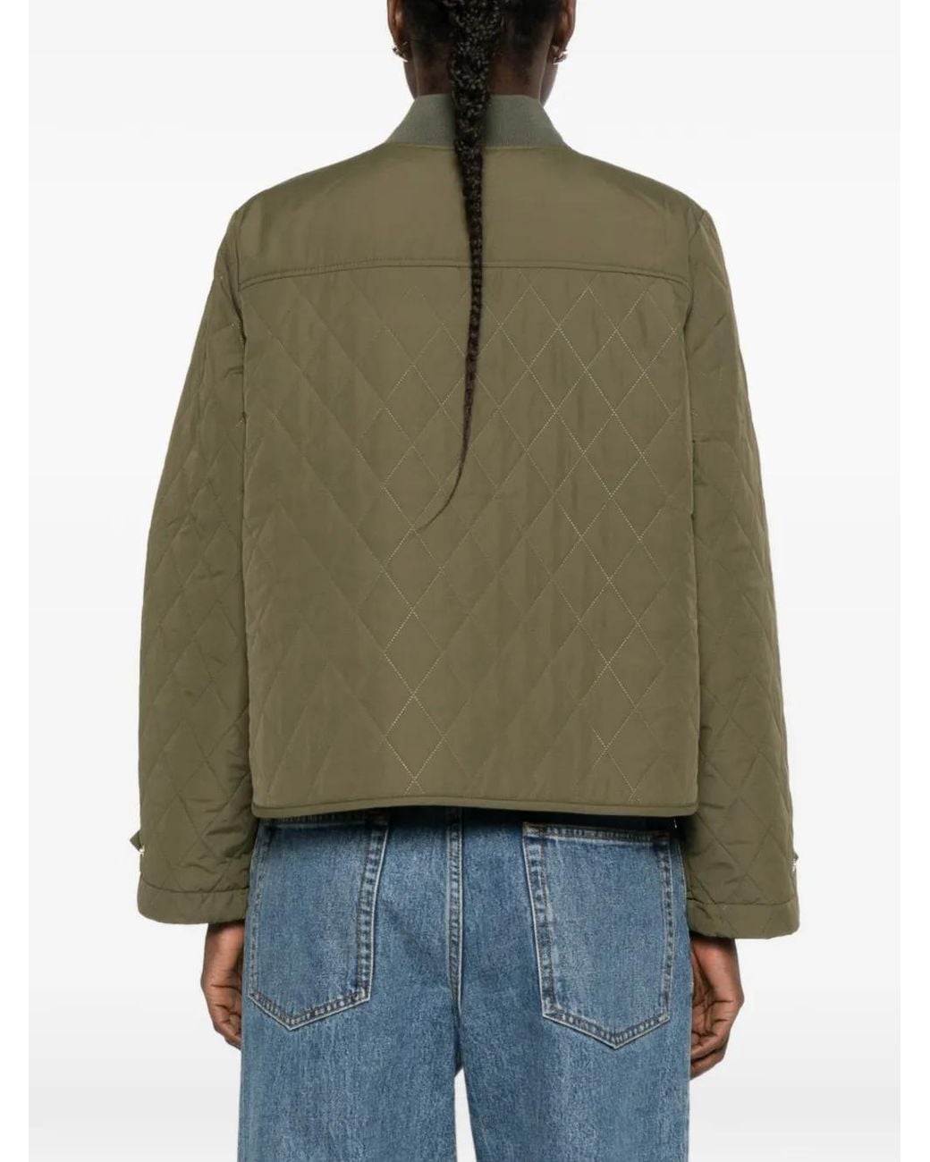 Barbour Green Quilted Zip-Fastening Jacket